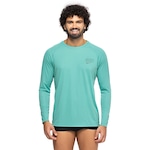 Camiseta Nike Manga Longa com Proteção Solar Block Logo - Masculina VERDE