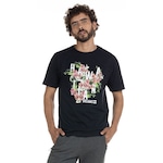 Camiseta HD Manga Curta Estampada 9906A - Masculina PRETO