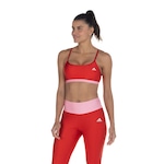 Top Fitness adidas Training Suporte Leve Solido - Adulto VERMELHO/ROSA CLA