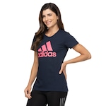 Camiseta adidas Basci Badge Of Sport - Feminina AZUL ESC/ROSA