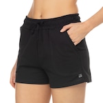 Short de Moletom Bolso Externo Feminino Oxer Marley PRETO