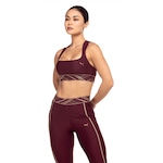 Top Fitness Puma com Bojo Média Sustentação Deco Glam - Adulto VINHO