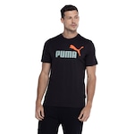 Camiseta Puma Manga Curta Essential 2 Col Logo Tee - Masculina PRETO/BRANCO