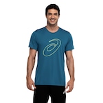 Camiseta ASICS Manga Curta Logo Espiral Crepe - Masculina PETROLEO