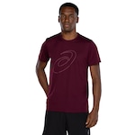 Camiseta ASICS Manga Curta Logo Espiral Crepe - Masculina VINHO