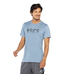 Camiseta ASICS Manga Curta Fugi - Masculina Azul Mescla