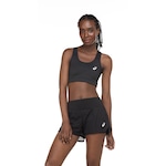 Top Fitness ASICS sem Bojo Média Sustentação Basic Logo - Adulto PRETO