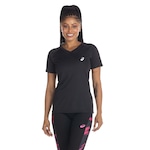 Camiseta ASICS Manga Curta Basic Logo - Feminina PRETO