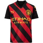 Camisa Manchester City II 22/23 Torcedor Puma - Juvenil PRETO/VERMELHO