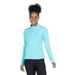 Blusa de Fleece Feminina Salomon Polar 1/2 Zíper com Proteção Solar UV AZUL