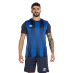 Camisa Umbro Manga Curta Gridlines - Masculina AZUL ESC/AZUL