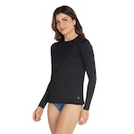 Camiseta Uv Line Manga Longa com Proteção Solar Slim - Feminina PRETO