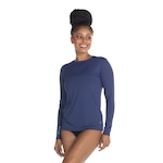 Camiseta Uv Line Manga Longa com Proteção Solar Slim - Feminina AZUL ESCURO