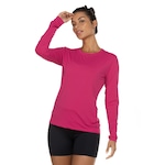 Camiseta Uv Line Manga Longa com Proteção Solar Slim - Feminina ROSA