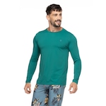 Camiseta Uv Line Manga Longa com Proteção Solar Slim Pro - Masculina VERDE ESCURO