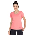 Camiseta Mizuno Manga Curta Big Logo - Feminina ROSA