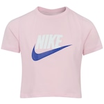 Blusa Infantil Manga Curta Cropped Nike Tee Sportswear ROSA