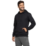 Blusa de Moletom Masculina Oxer com Capuz Canguru Bolso PRETO