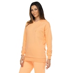 Blusa de Moletinho Feminina Oxer Alongado com Capuz LARANJA