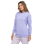 Blusa de Moletinho Feminina Oxer Alongado com Capuz Lilas