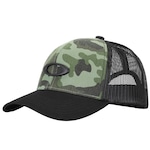 Boné Oakley Aba Curva Snapback Ellipse Camo Trucker - Adulto PRETO