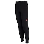 Calça Legging Infantil ASICS Contrastante Preto/Rosa Esc