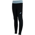 Calça Legging Infantil ASICS Contrastante PRETO/AZUL CLA