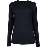 Camiseta Manga Longa Feminina Oxer Crepinho Jogging PRETO