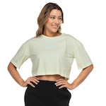 Blusa Cropped Manga Curta Feminina ASICS Box Quadrada VERDE CLARO