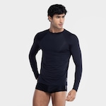 Camiseta Manga Longa Masculina Oxer com Proteção Solar UV PRETO/PRATA