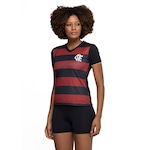 Camiseta do Flamengo Feminina Braziline Brains Vermelho/Preto