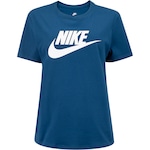 Camiseta Feminina Nike Manga Curta Sportswear Essential Icon AZUL ESCURO