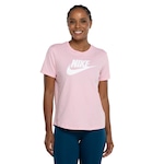 Camiseta Feminina Nike Manga Curta Sportswear Essential Icon ROSA CLA/BRANCO