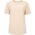 Camiseta Feminina Nike Manga Curta Sportswear Club Bege/Branco