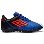 Chuteira Society Umbro Fifty IV - Júnior AZUL/PRETO