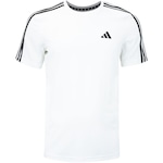 Camiseta Masculina adidas Manga Curta Essentials 3 Listras BRANCO/PRETO