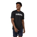 Camiseta Masculina adidas Manga Curta Logo Linear PRETO