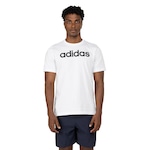 Camiseta Masculina adidas Manga Curta Logo Linear BRANCO/PRETO