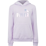 Blusão Infantil Puma com Capuz Nova Shine Logo Lilas