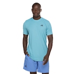 Camiseta Masculina adidas Aeroready Manga Curta Tennis Club 3 L AZUL CLARO