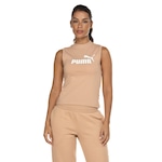 Camiseta Regata Feminina Puma Slim Logo ESS BEGE