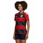 Camisa do Flamengo I 23 adidas - Feminina Vermelho/Preto