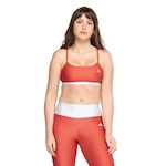 Top Fitness sem Bojo adidas Baixa Sustentação Latin Fit Colorblock - Adulto VERMELHO