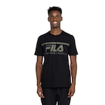 Camiseta Masculina Fila Manga Curta Letter Colors PRETO