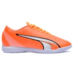 Chuteira Futsal Puma Ultra Play It BDP - Adulto LARANJA/BRANCO