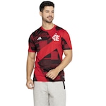 Camisa Pré-Jogo do Flamengo 23 adidas - Masculina Vermelho/Preto
