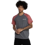 Camiseta Masculina Champion Manga Curta Mini Logo Script INK CINZA ESC/VERMELHO