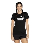 Camiseta Puma Feminina Manga Curta Essentials Logo Tee PRETO