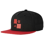 Boné Aba Reta do Flamengo adidas Snapback - Adulto PRETO/VERMELHO