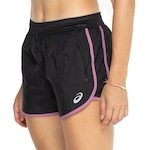 Short Feminino ASICS Corrida Takay Cós Respirável PRETO/ROSA